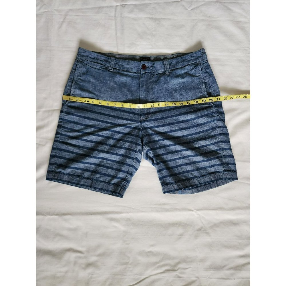 J. Crew Station Men's Stanton Indigo Striped Casual Chino Shorts Size W33 - Picture 11 of 13